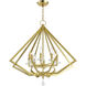 Diamond 8 Light 28 inch Polished Brass Chandelier Ceiling Light
