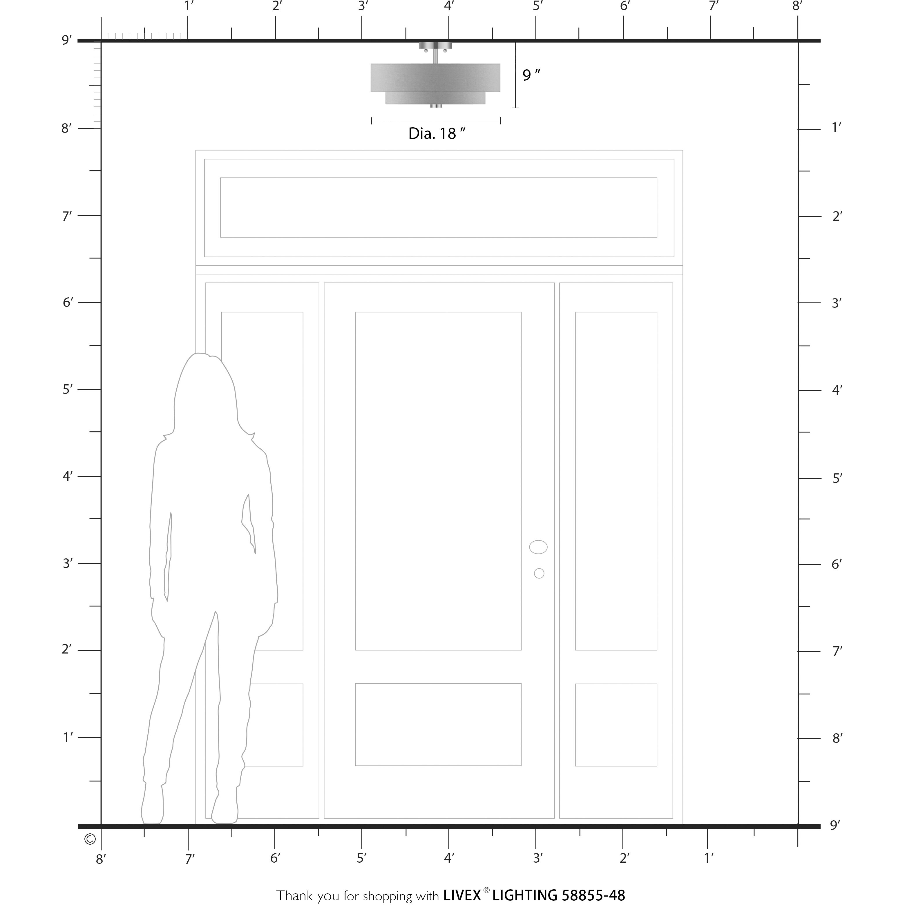 Bellingham 4 Light 18 inch Antique Gold Leaf Semi Flush Mount Ceiling Light, Large