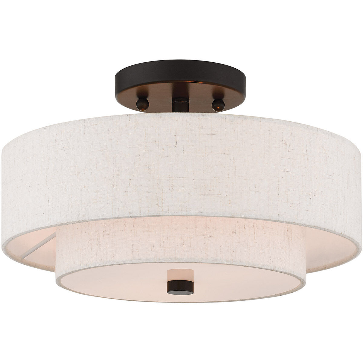 Claremont 2 Light 13 inch English Bronze Semi-Flush Mount Ceiling Light