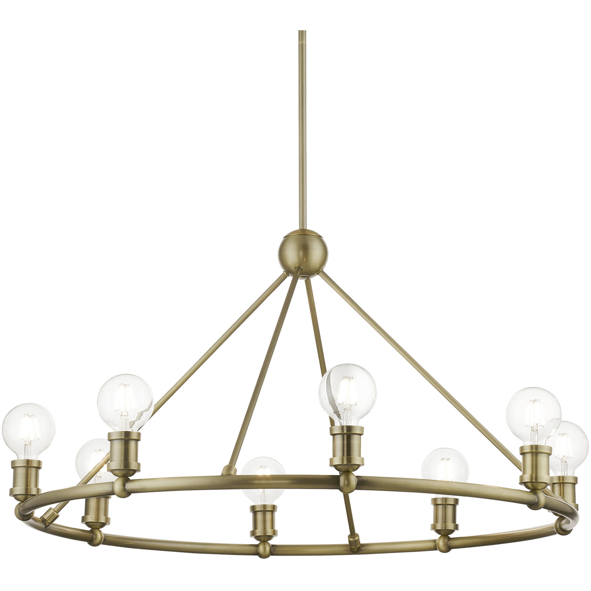Lansdale 8 Light 34 inch Antique Brass Chandelier Ceiling Light