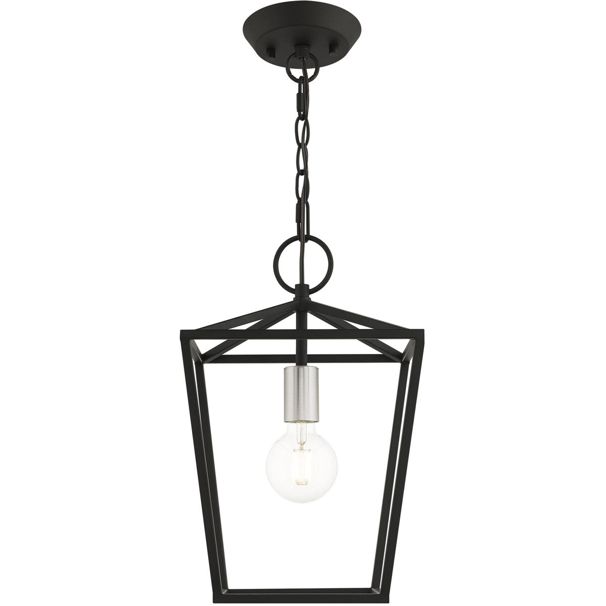 Devone 1 Light 10 inch Black Convertible Semi Flush/Lantern Ceiling Light