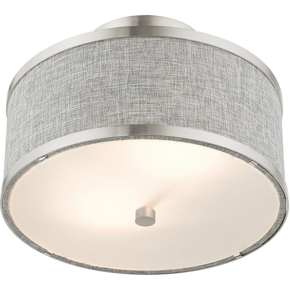 Park Ridge 2 Light 11 inch Brushed Nickel Semi Flush Ceiling Light