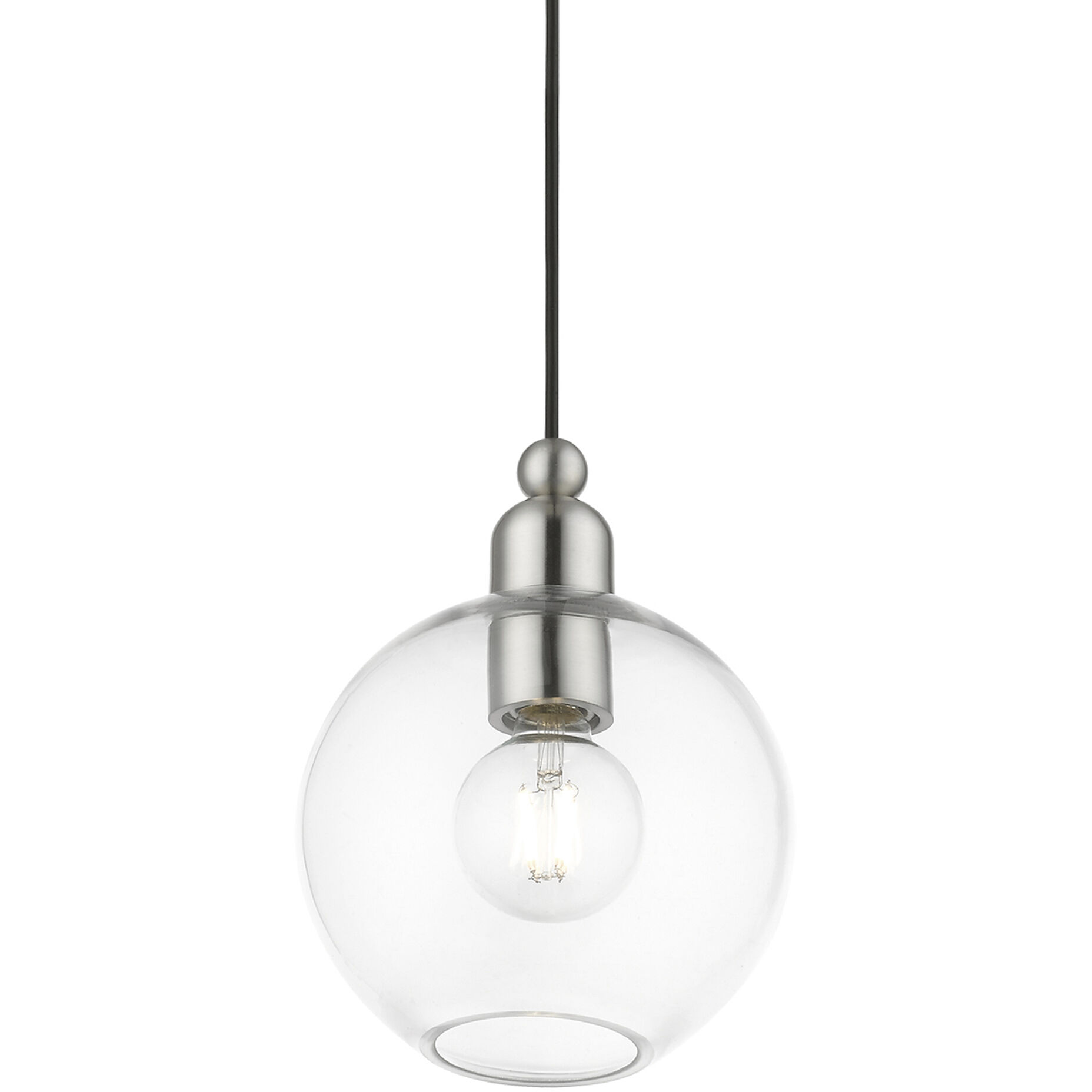 Downtown 1 Light 8 inch Brushed Nickel Pendant Ceiling Light, Sphere
