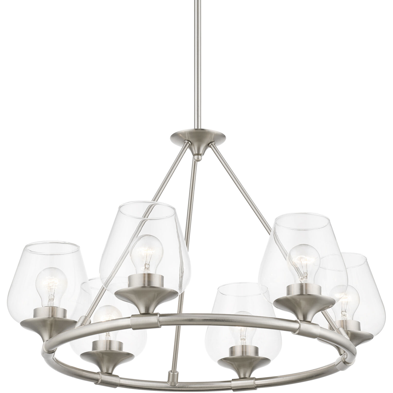 Willow 6 Light 26 inch Brushed Nickel Chandelier Ceiling Light