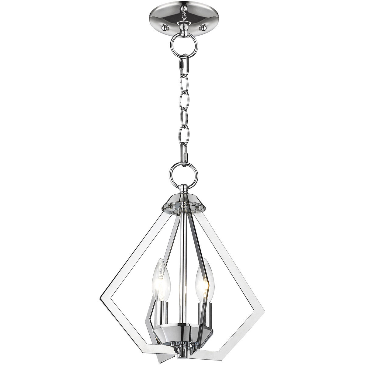 Prism 2 Light 11 inch Polished Chrome Convertible Mini Chandelier/Ceiling Mount Ceiling Light
