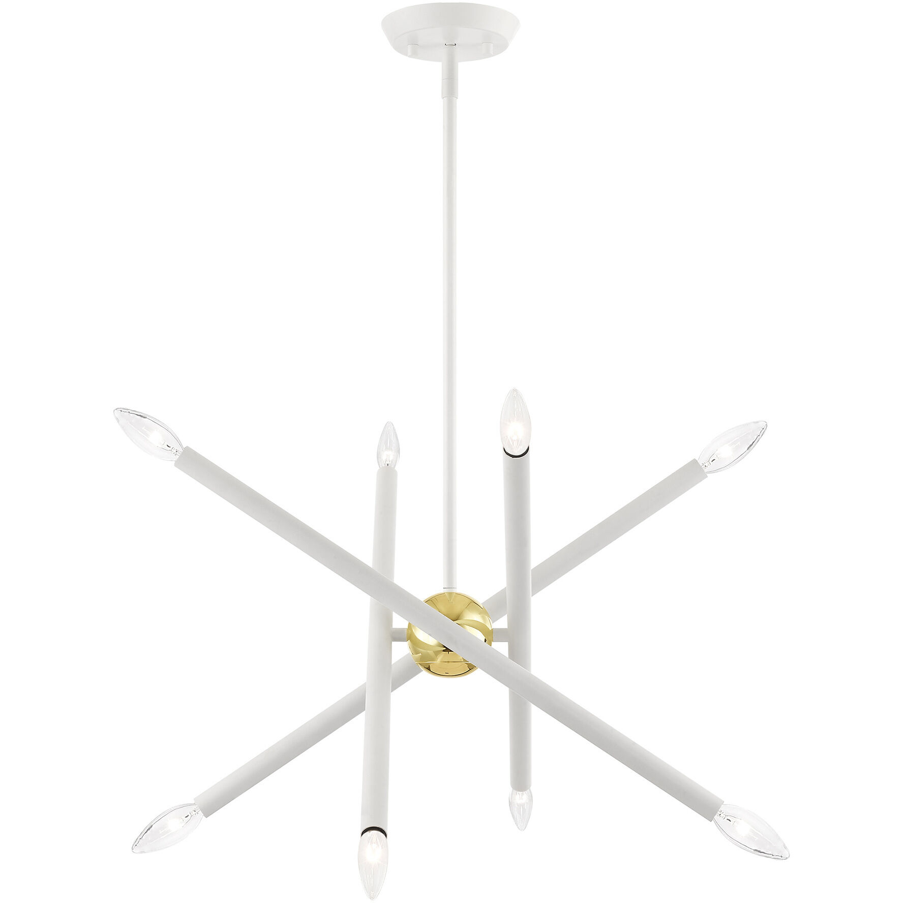 Soho 8 Light 20 inch White with Polished Brass Accents Chandelier Ceiling Light
