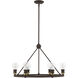 Lansdale 6 Light 25 inch Bronze with Antique Brass Accents Chandelier Ceiling Light