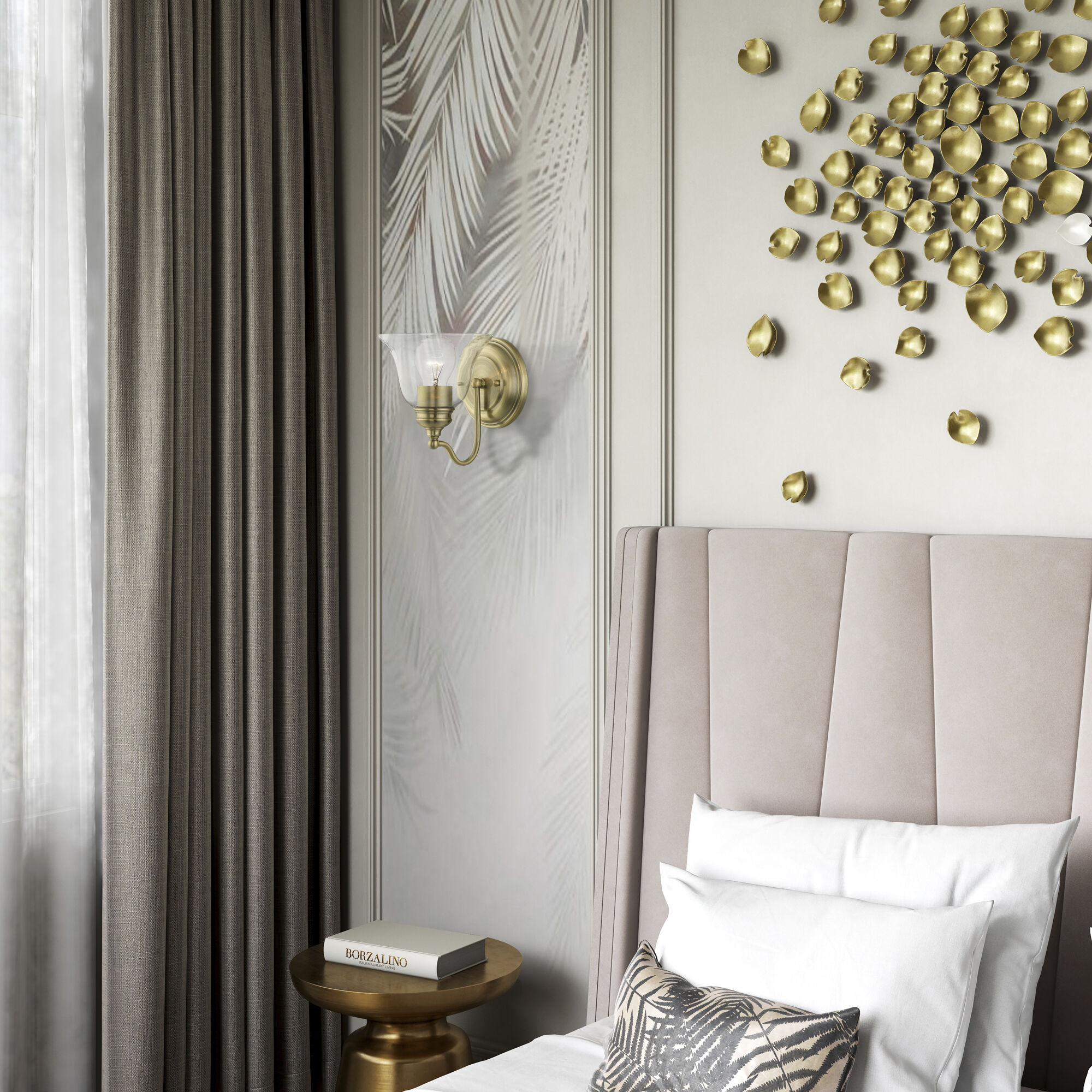 Moreland 1 Light 6 inch Antique Brass Vanity Sconce Wall Light