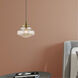 Art Glass 1 Light 9 inch Antique Brass Mini Pendant Ceiling Light