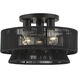 Florell 3 Light 15 inch Black Semi Flush Mount Ceiling Light, Large