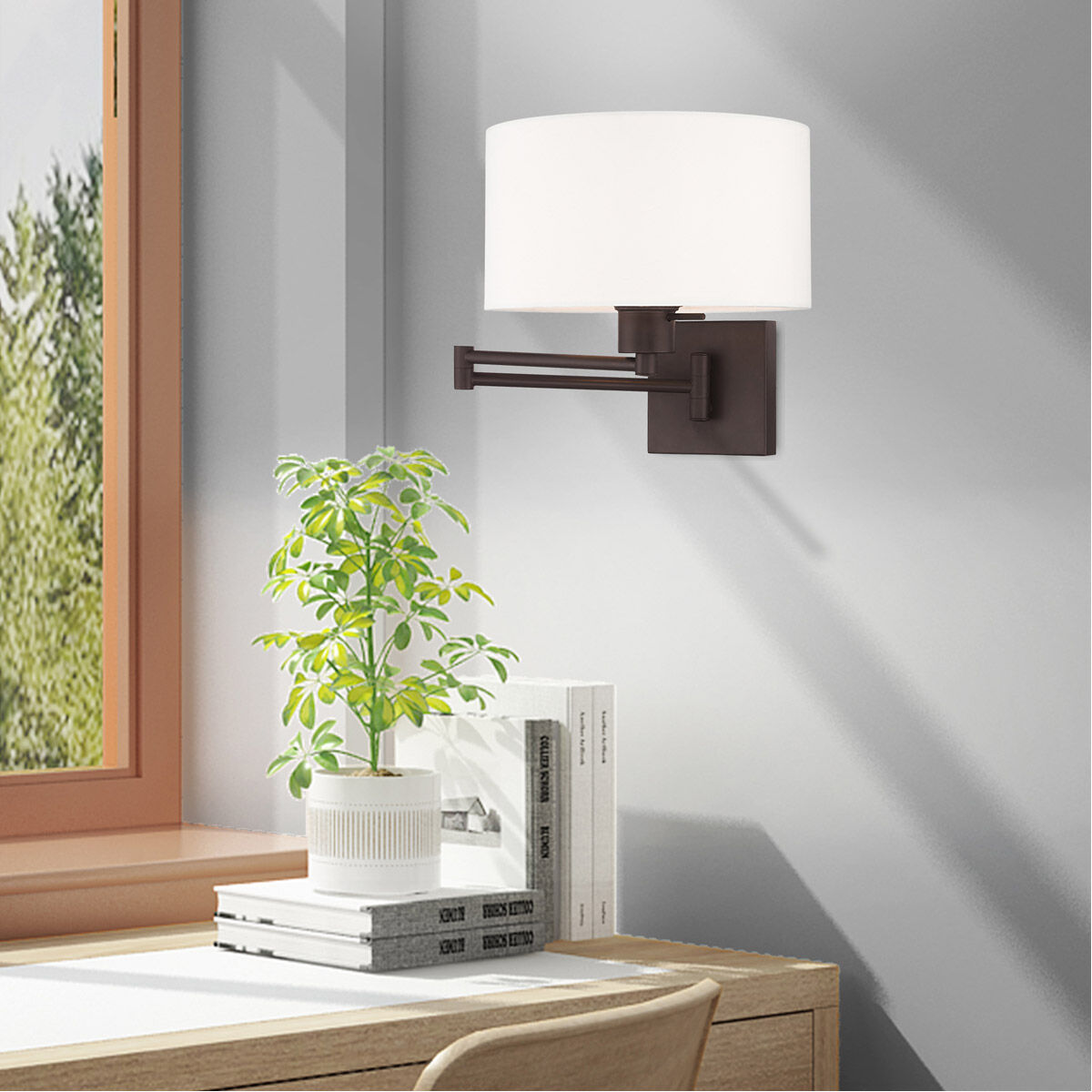 Allison 24 inch 100.00 watt Bronze Swing Arm Wall Lamp Wall Light