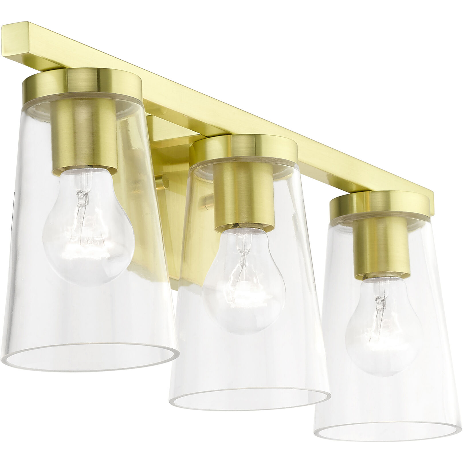 Cityview 3 Light 23 inch Satin Brass Vanity Sconce Wall Light