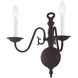 Williamsburgh 2 Light 13 inch Bronze Wall Sconce Wall Light