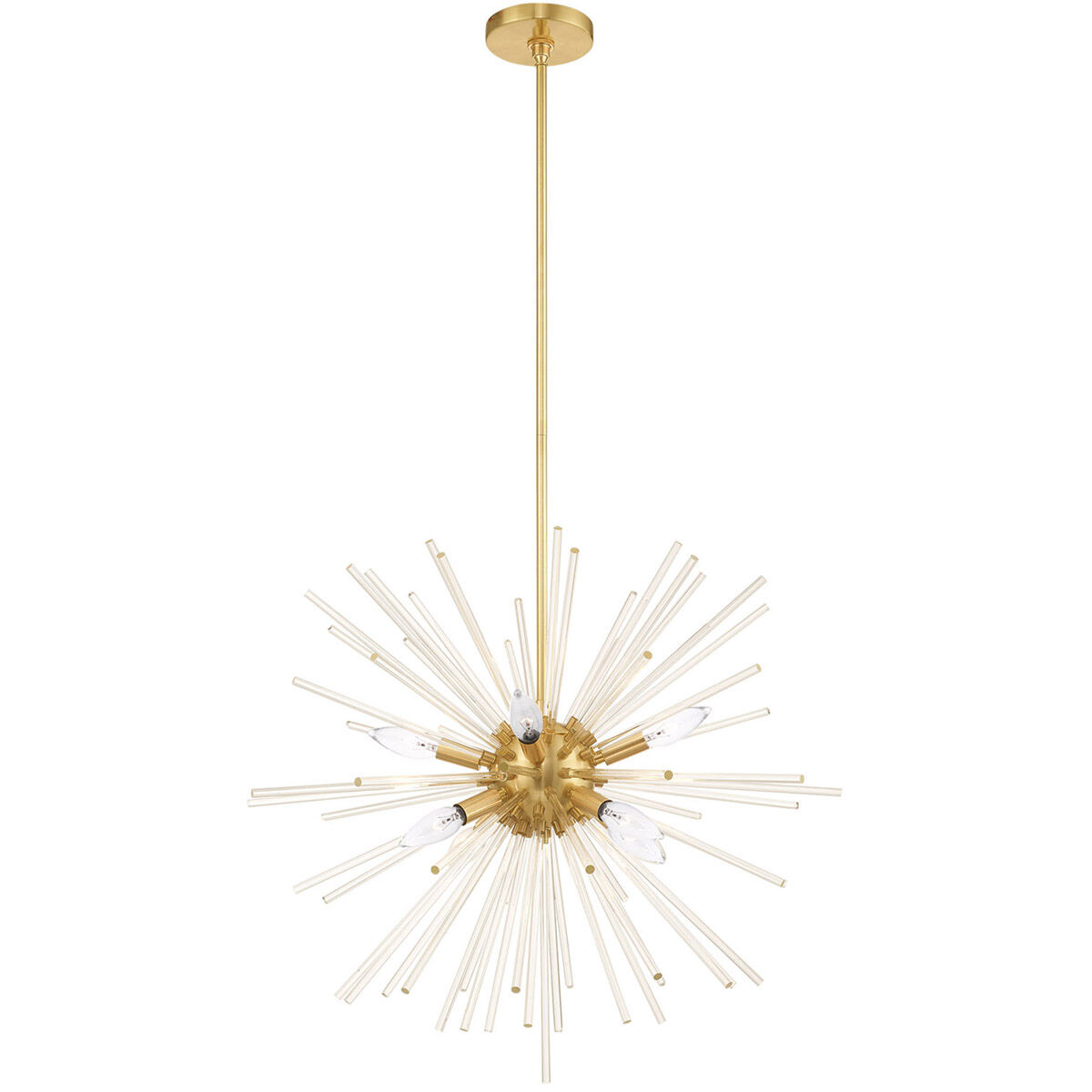 Utopia 8 Light 26 inch Satin Brass Pendant Chandelier Ceiling Light