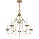 Alessia 5 Light 24 inch Antique Brass Chandelier Ceiling Light