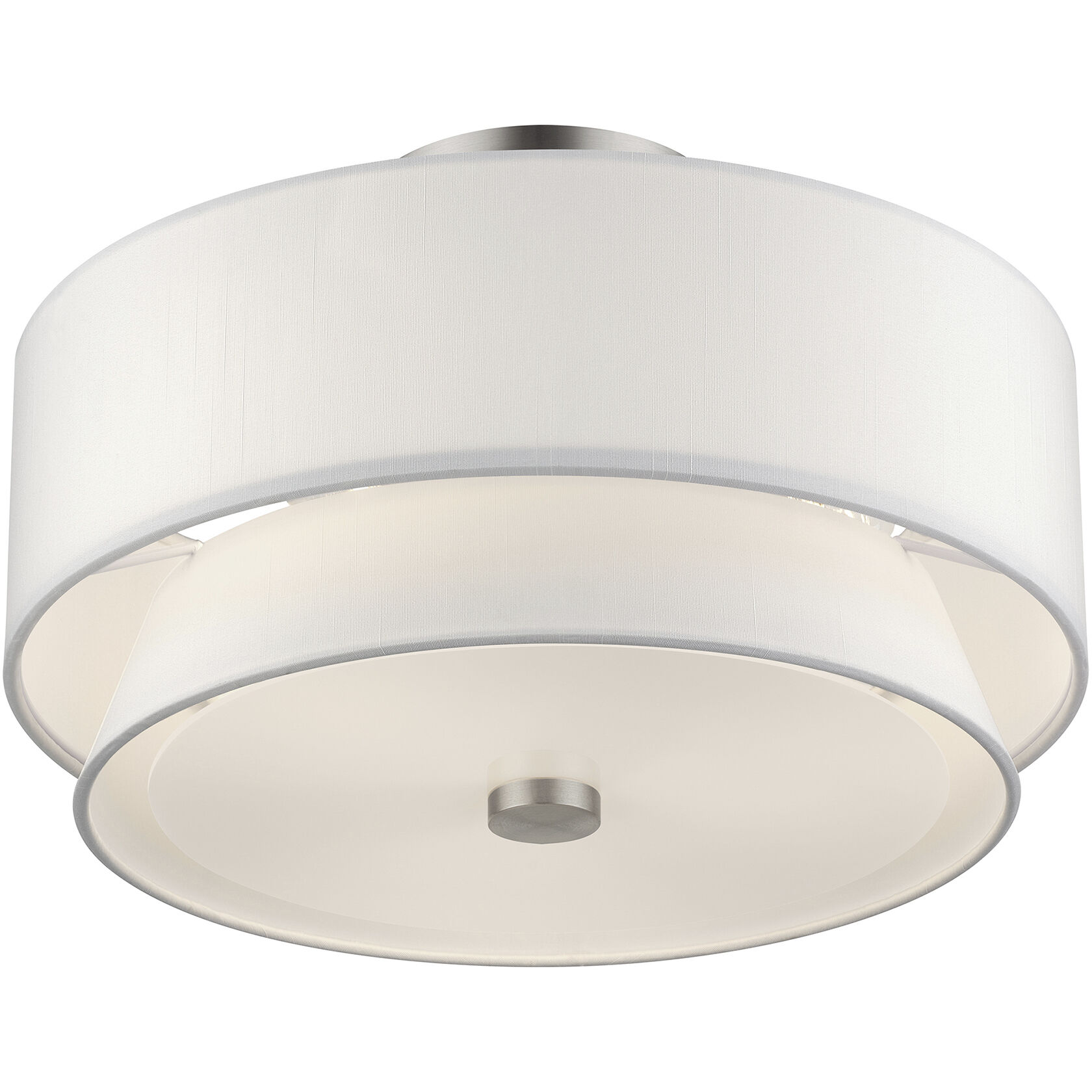 Fontana 3 Light 15 inch Brushed Nickel Semi-Flush Ceiling Light