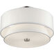 Fontana 3 Light 15 inch Brushed Nickel Semi-Flush Ceiling Light