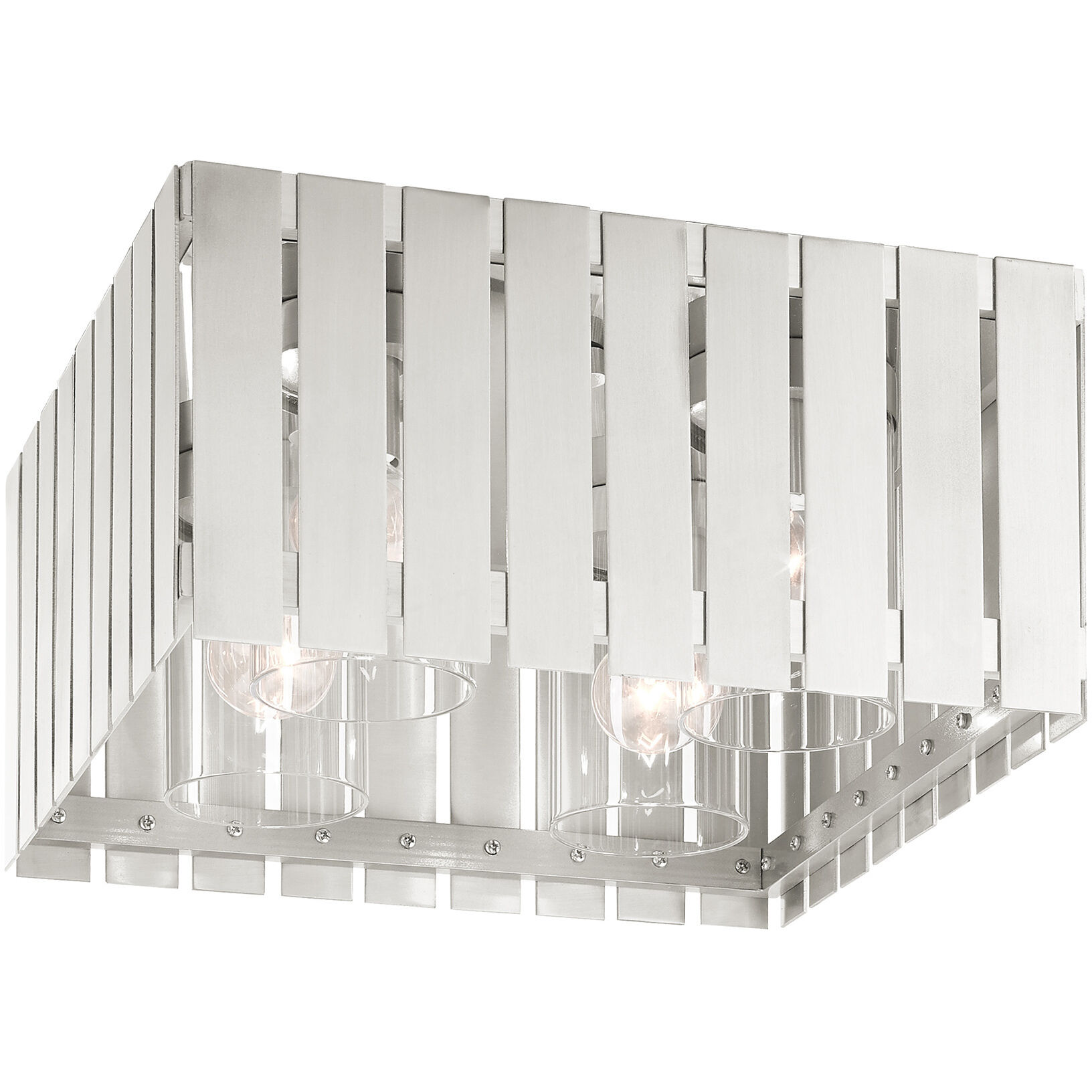 Greenwich 4 Light 13 inch Brushed Nickel Outdoor Flush Mount