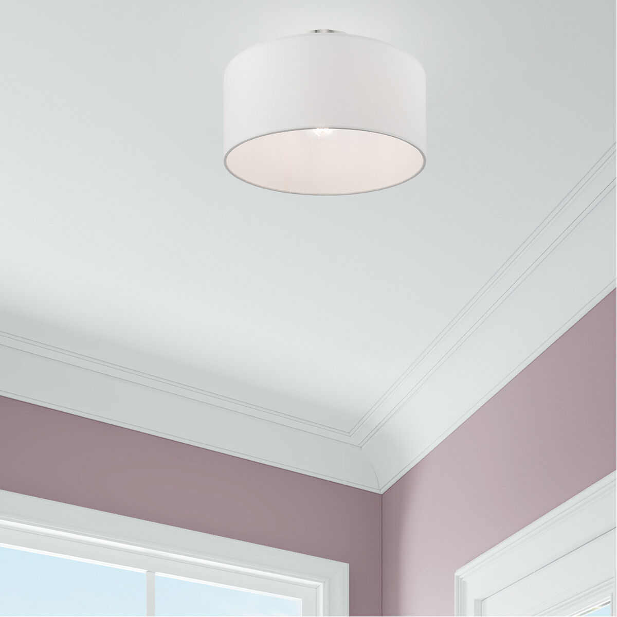 Clark 1 Light 13 inch Brushed Nickel Semi-Flush Mount Ceiling Light