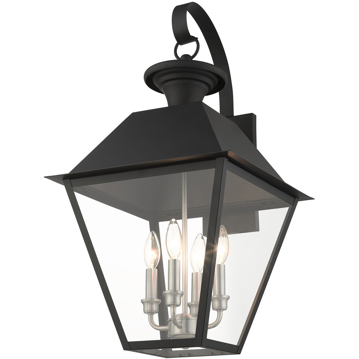 Mansfield 4 Light 28 inch Black Outdoor Wall Lantern