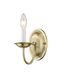 Home Basics 1 Light 4 inch Antique Brass Wall Sconce Wall Light