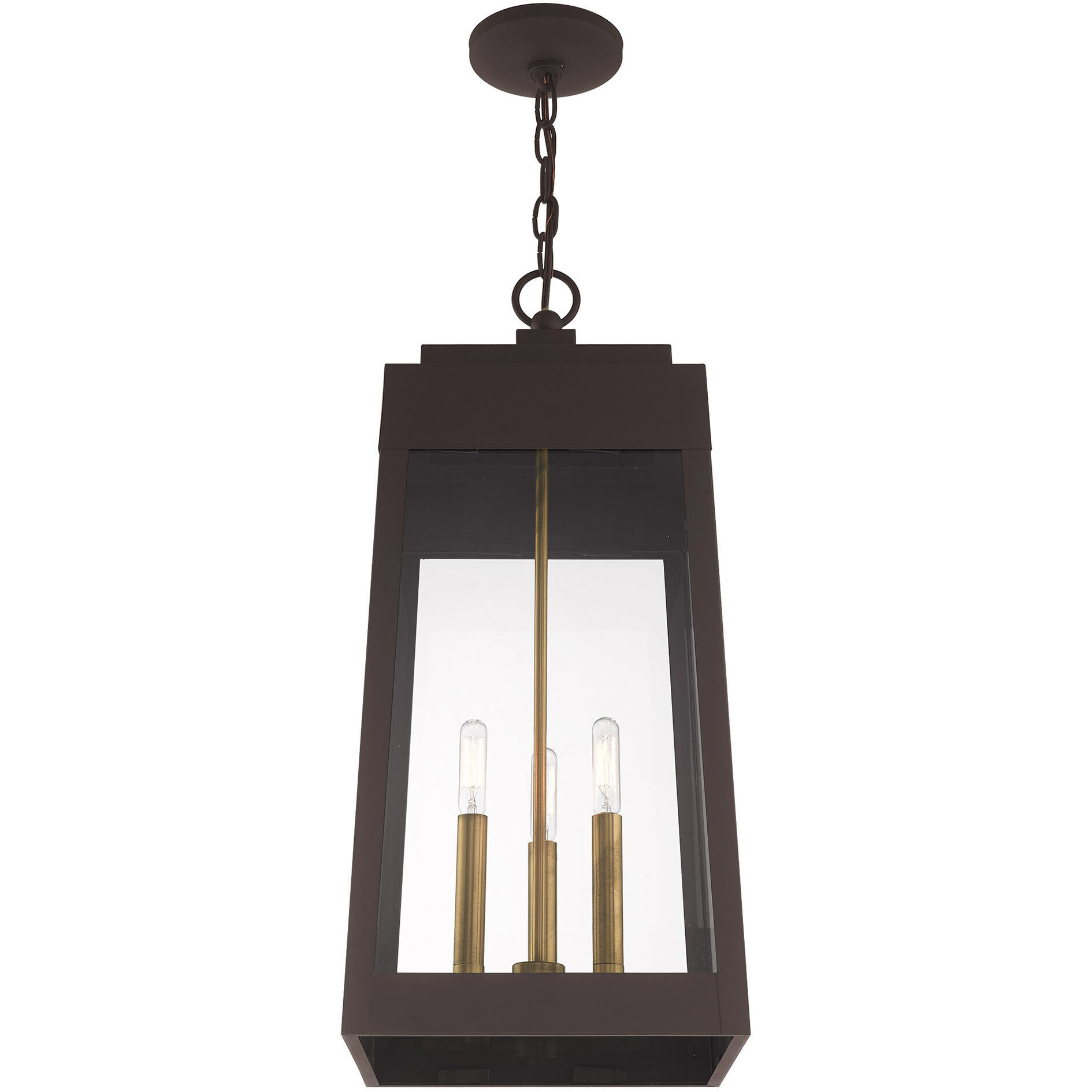Oslo 3 Light 10.5 inch Bronze Outdoor Pendant Lantern