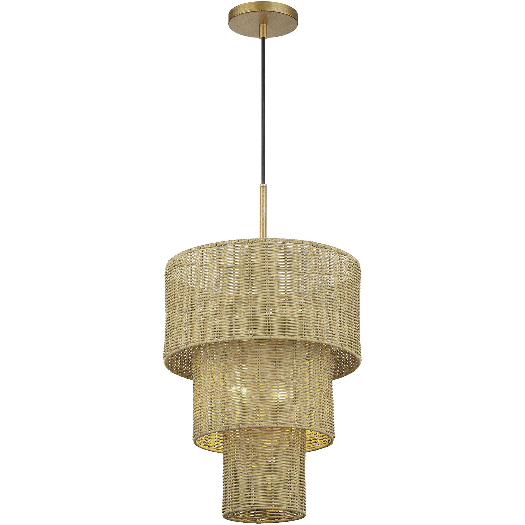 Weavington 2 Light 14 inch Antique Gold Leaf Pendant Ceiling Light
