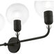 Downtown 4 Light 36 inch Black with Brushed Nickel Accents Vanity Sconce Wall Light, Large, Sphere