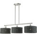 Weavington 3 Light 46 inch Brushed Nickel Linear Chandelier Ceiling Light, Extra Large
