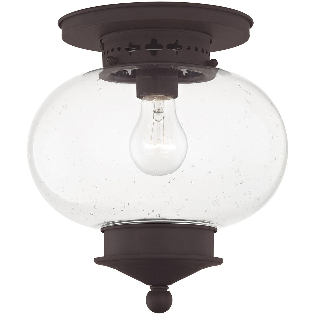 Harbor 1 Light 10 inch Bronze Semi-Flush Mount Ceiling Light