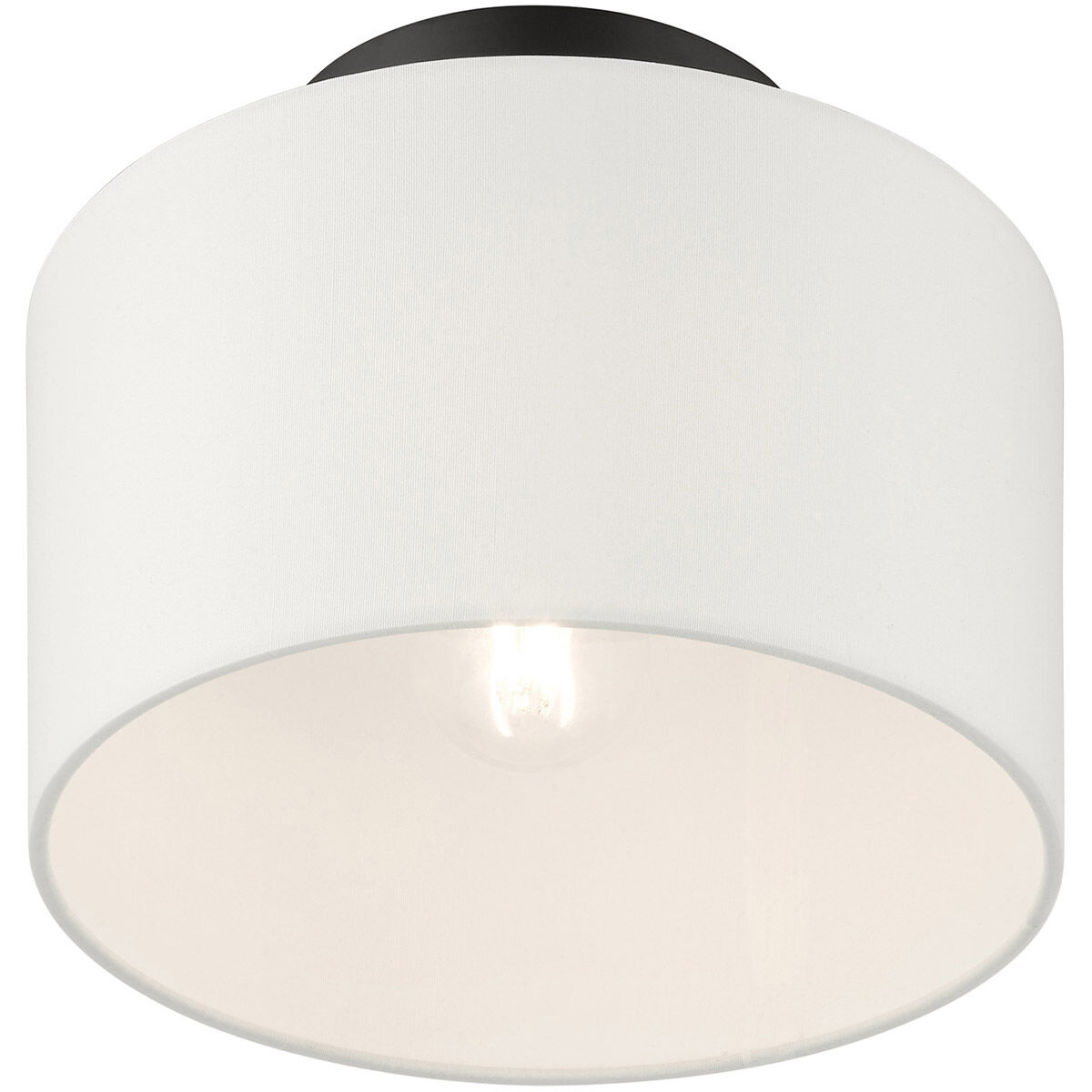 Meridian 1 Light 10 inch Black Semi Flush Ceiling Light