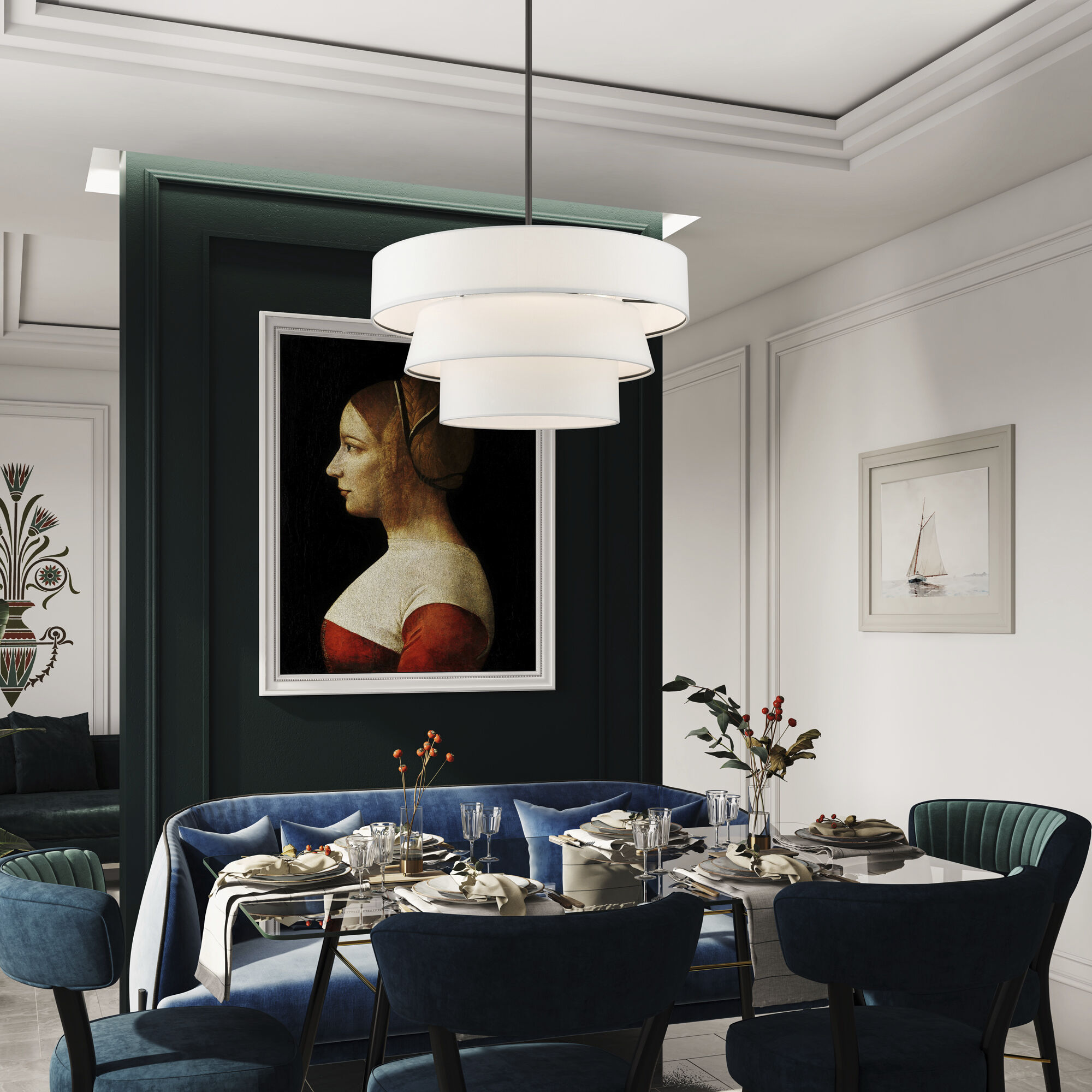 Warrenville 4 Light 23 inch Bronze Pendant Chandelier Ceiling Light