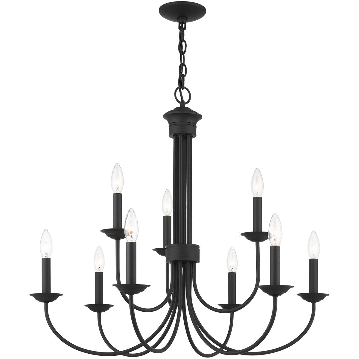 Estate 9 Light 30 inch Black Chandelier Ceiling Light