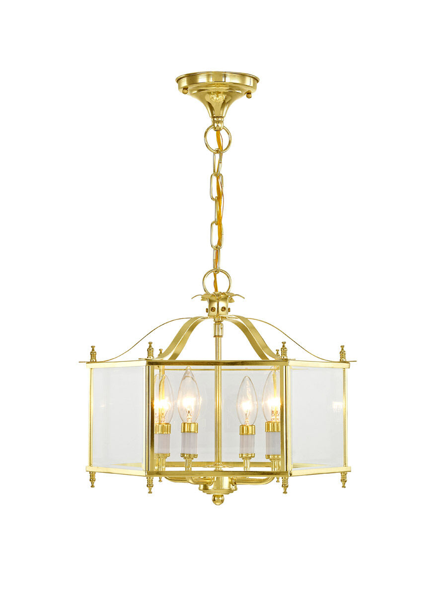Livingston 4 Light 16 inch Polished Brass Convertible Pendant/Ceiling Mount Ceiling Light