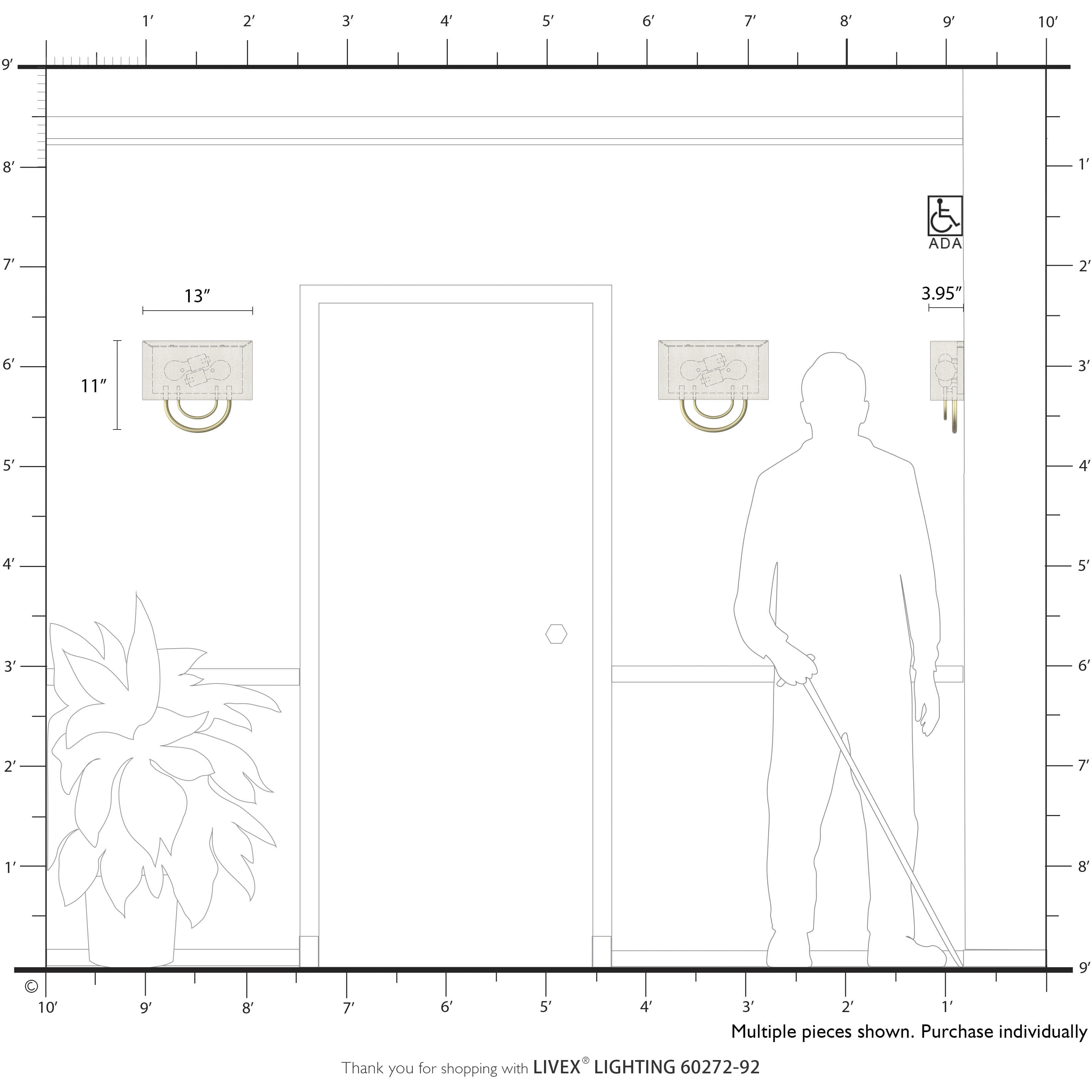 Stratton 2 Light 13 inch English Bronze ADA Wall Sconce Wall Light