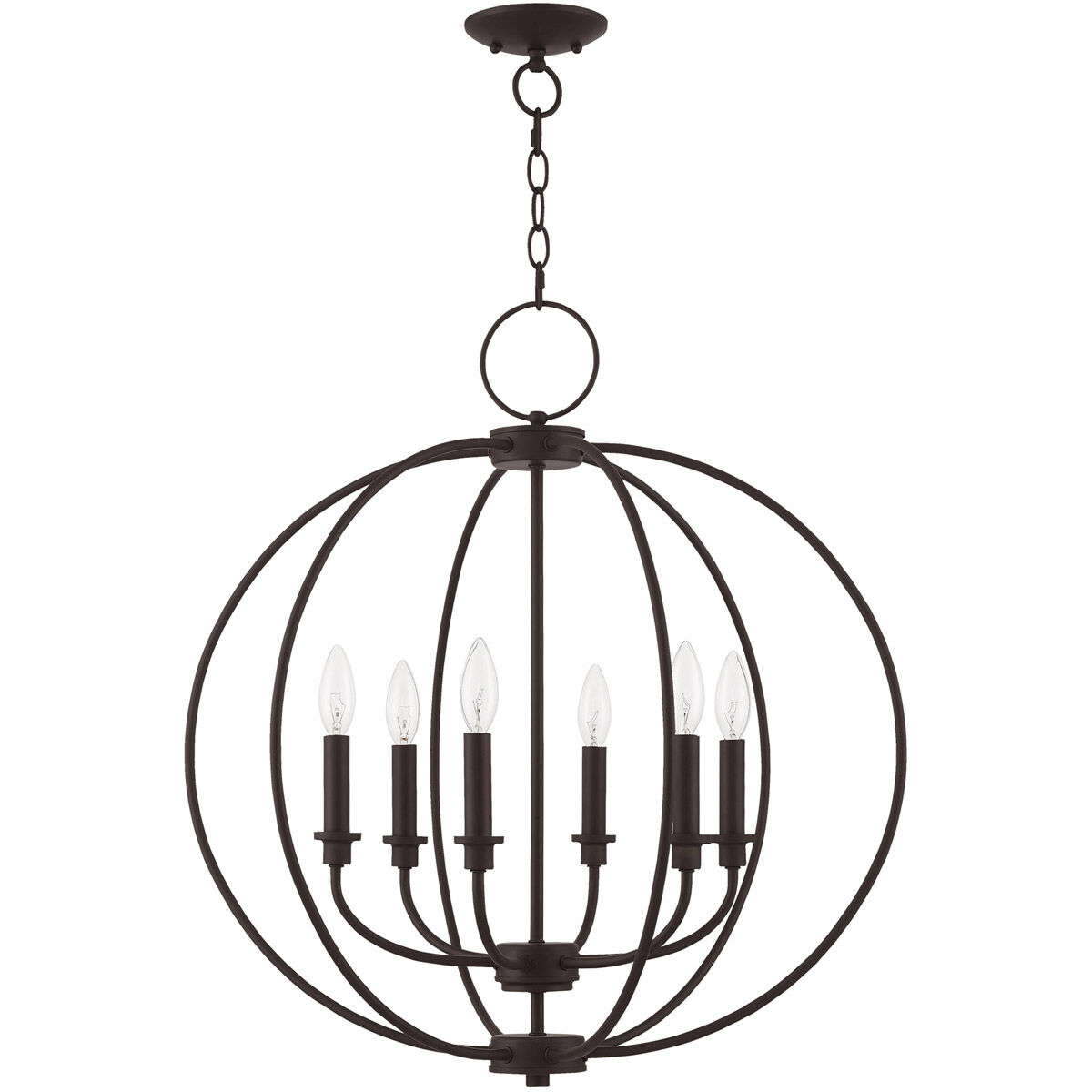 Milania 6 Light 25 inch Bronze Chandelier Ceiling Light