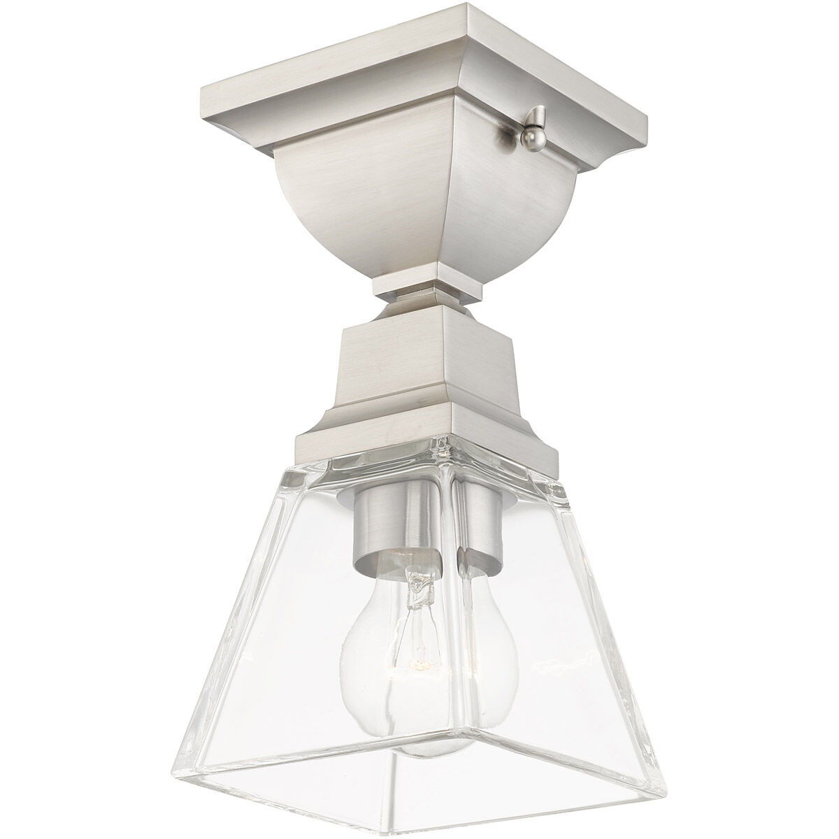 Mission 1 Light 5 inch Brushed Nickel Flush Mount Ceiling Light