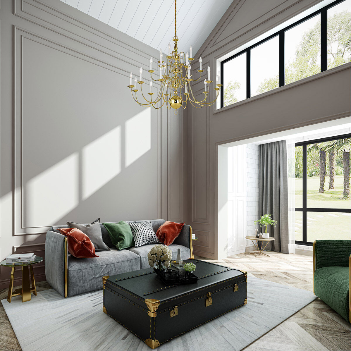 Williamsburgh 22 Light 42 inch Polished Brass Chandelier Ceiling Light