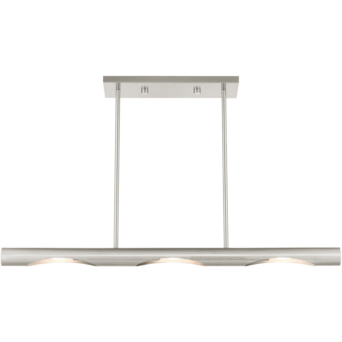 Acra 3 Light 36 inch Brushed Nickel Linear Chandelier Ceiling Light