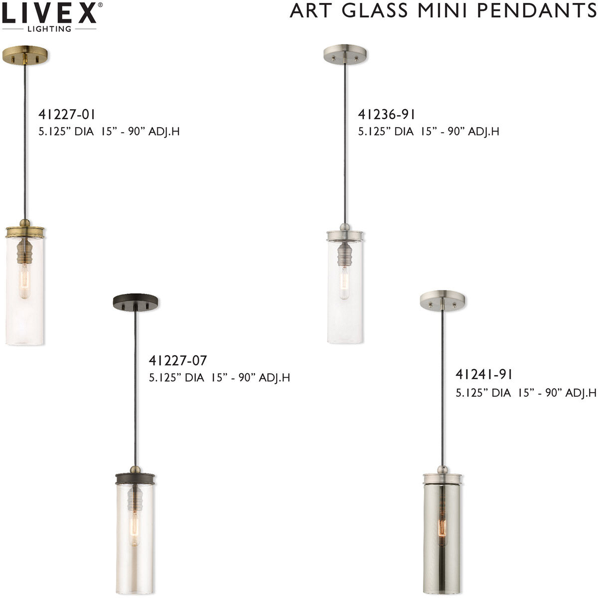 Art Glass 1 Light 5 inch Brushed Nickel Mini Pendant Ceiling Light