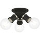 Lansdale 3 Light 7 inch Black with Brushed Nickel Accents Flush Mount Ceiling Light