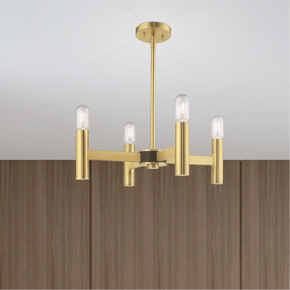 Copenhagen 4 Light 20 inch Satin Brass Mini Chandelier Ceiling Light