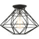 Geometric 1 Light 14 inch Black Flush Mount Ceiling Light