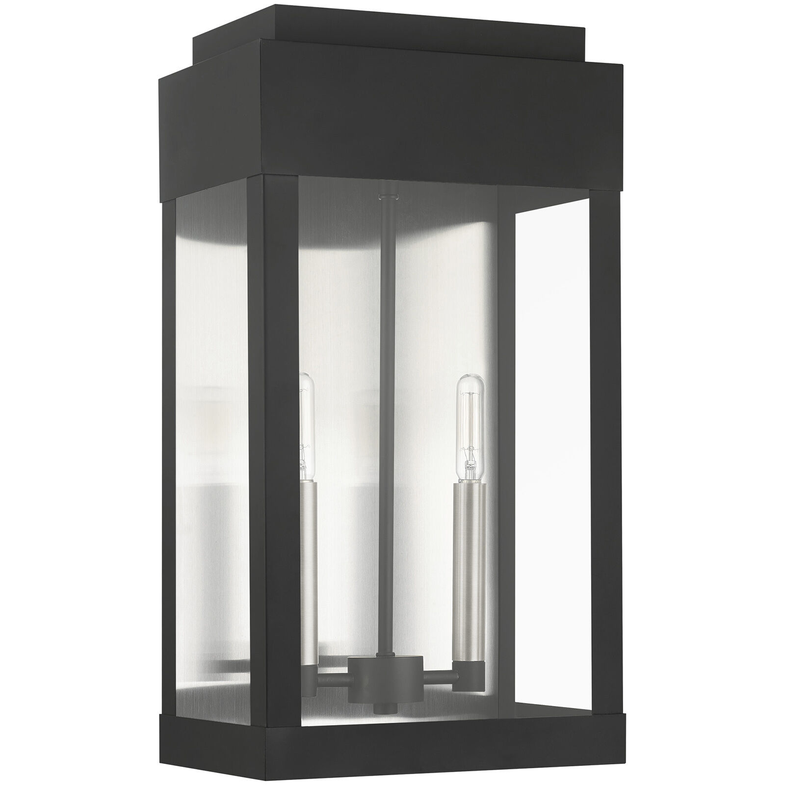 York 2 Light 19 inch Black Outdoor Wall Lantern