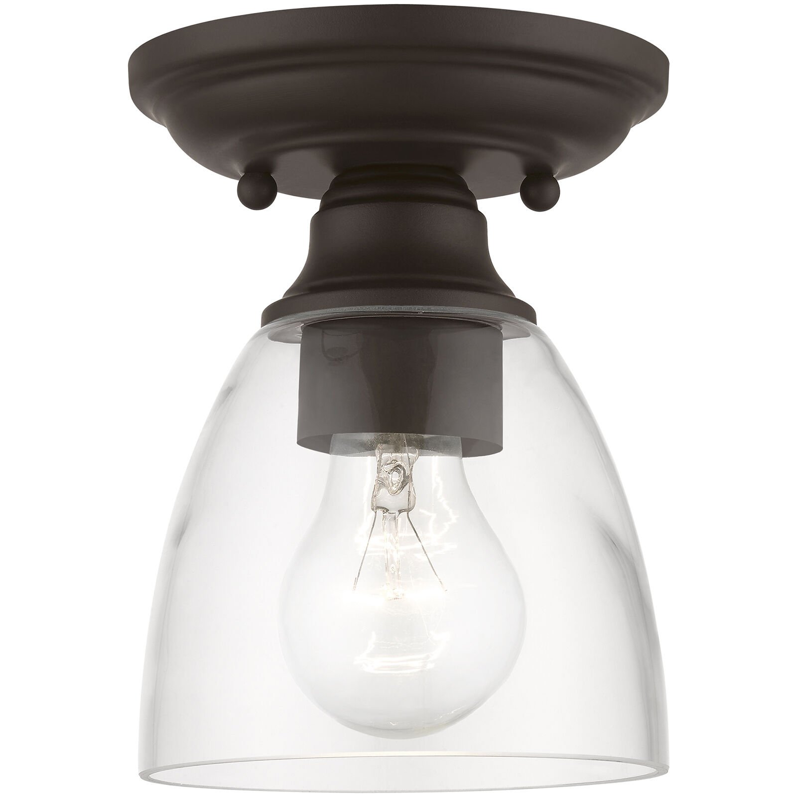 Montgomery 1 Light 5 inch Bronze Semi-Flush Ceiling Light, Petite