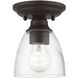 Montgomery 1 Light 5 inch Bronze Semi-Flush Ceiling Light, Petite