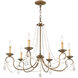 Pennington 6 Light 28 inch Hand Applied Venetian Golden Bronze Chandelier Ceiling Light