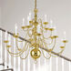 Williamsburgh 20 Light 36 inch Polished Brass Chandelier Ceiling Light