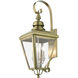 Adams 3 Light 10.63 inch Antique Brass with Brushed Nickel Finish Cluster Outdoor Large Wall Lantern Wall Light