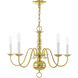 Williamsburgh 5 Light 24 inch Polished Brass Chandelier Ceiling Light